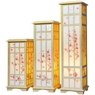 新中式宫灯婚庆路引原木灯光方柱婚礼舞台布置道具装饰摆件