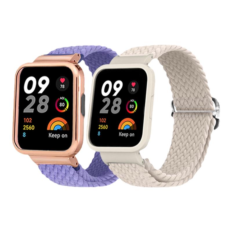 适用红米Redmi watch5编织滑扣尼龙手表带4代腕表3智能小米手表3保护套金属壳milite运动手环腕带男女替换带