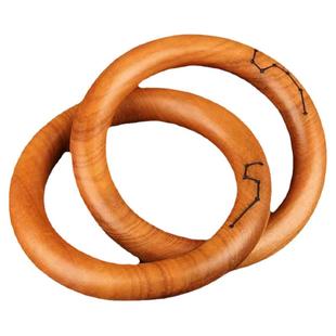 张至顺道长乾坤圈枣木桃木乾坤阴阳圈手镯把件道家用品整木雕刻