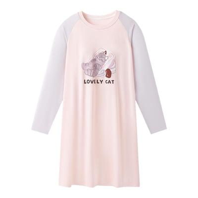 英氏少女睡裙女童带胸垫春秋睡衣