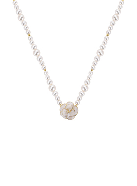 法式小香风珍珠山茶花项链