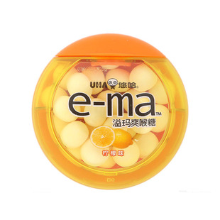 日本进口零食 UHA味觉糖e-ma维C木糖醇溢玛润喉糖柠檬味爽喉糖33g