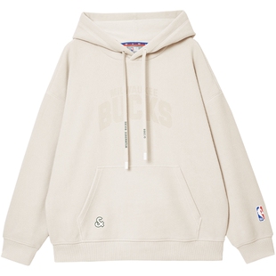 杰克琼斯男装NBA联名雄鹿队卫衣冬季新款时尚刺绣连帽宽松潮上衣