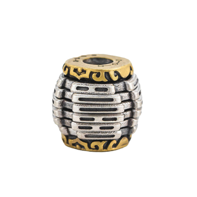 琢匠天机隔珠手串配饰配珠文玩散珠猴头星月可旋转道系银饰配件