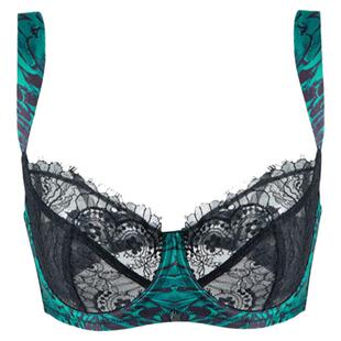 【碧溪】青色法式性感睫毛蕾丝超薄款内衣女大胸显小防下垂文胸