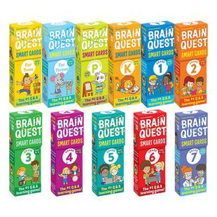 新版brain quest 大脑任务卡片书字卡Brainquest 绿盒系列英文练习册 Preschool flash cards 英语原版智力开发学前小学生全科练习