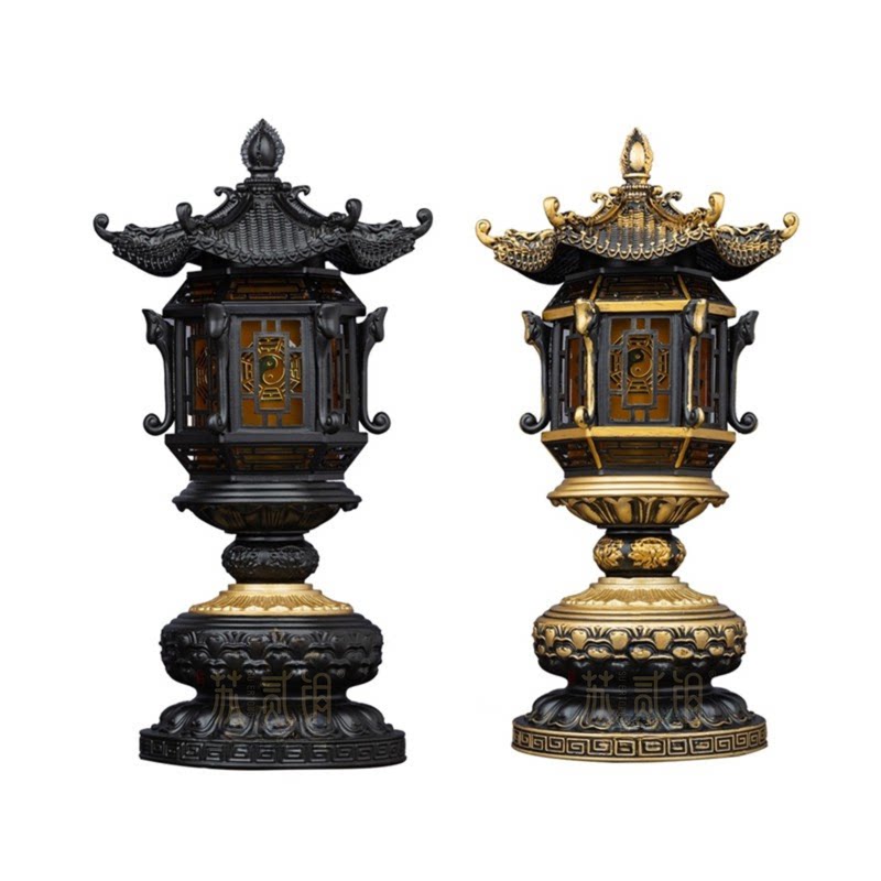 道家复古三清五路财神供奉宫灯
