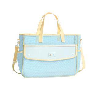 A3美术袋大号文件袋8开8k手提袋单肩斜挎手提包透明网纱文件袋拉链式美术用品收纳袋包学生儿童画画收纳包a4