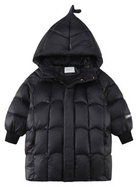 蓓璐熊黑金女童羽绒服中长款外套