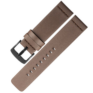 适用moto360二代真皮表带Ticwatch2/pro/C2/E2/S2通用智能手表带超薄平纹华为gt2/3/4/5表带头层牛皮荣耀男女