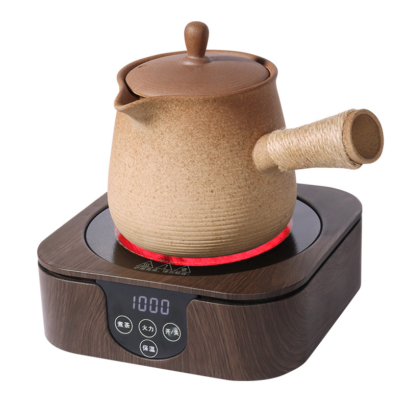 棉小城侧把陶瓷煮茶壶明火可烧