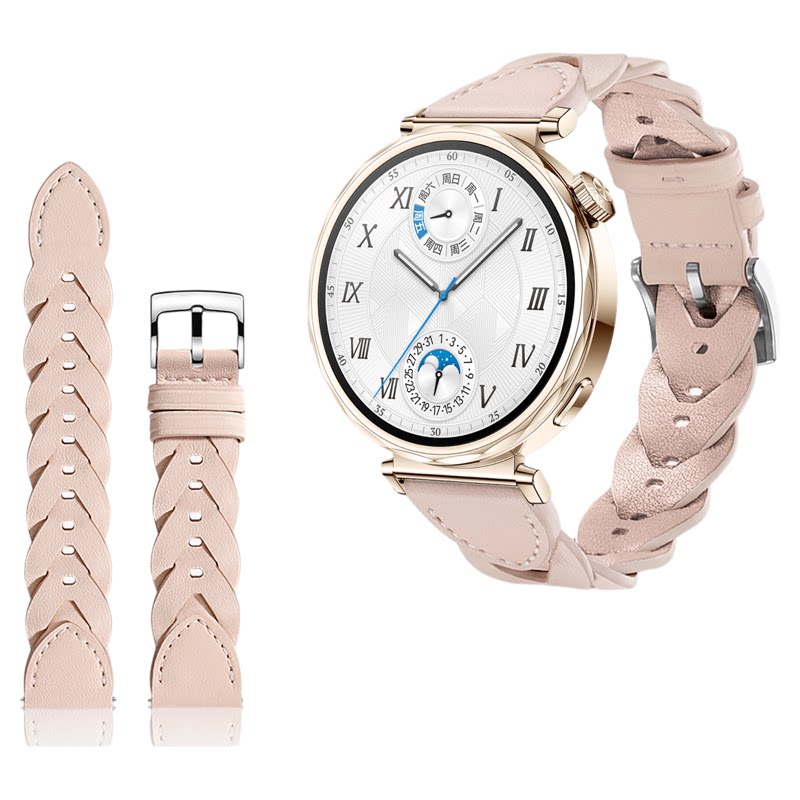 适用华为GT6手表带watch5同款FD编织真皮腕表带watchgt5pro运动GT4智能watch4pro女生GT3春夏2pro透气高级