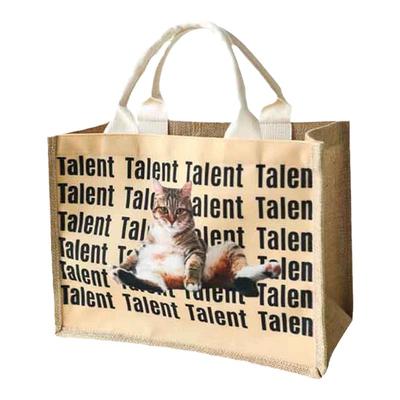 棉麻饭盒袋手提袋便当包上班族饭兜学生可爱防水猫猫大容量收纳