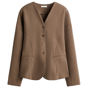 HM女装西装2026春季新款智序美学穿搭汗布西装上衣外套1322907