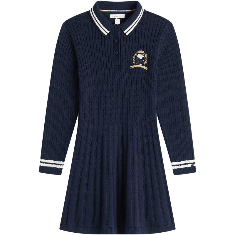 Tommy童装女学院风绞花连衣裙