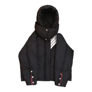 H AND E儿童羽绒服冬季新款两色休闲连帽围脖白鸭绒羽绒服母女装