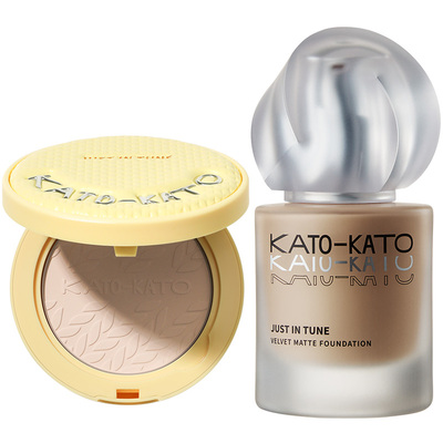 【组合装】KATO蜜粉饼粉底液定妆控油持妆干皮油皮保湿旗舰店正品