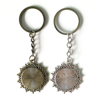 热转印钥匙扣空白耗材双面印图金属锁匙扣圈半成品DIY订制复古