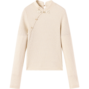 英氏女童毛衣打底衫2025秋冬新款儿童新中式加厚保暖高领针织上衣