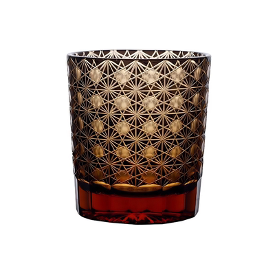 AURA'S江户切子水晶玻璃酒杯高端日式复古手工洋酒杯送礼礼盒装