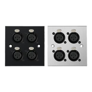 86型四位四孔卡侬母卡侬公音响插座多媒体面板模块三芯卡农头音箱