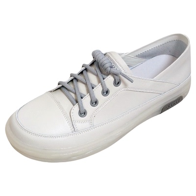 大丫丫大码女鞋牛皮软底小白鞋