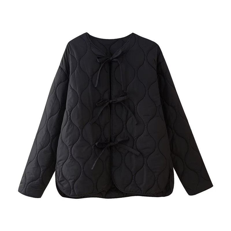 蝴蝶结饰棉服夹克外套1255992