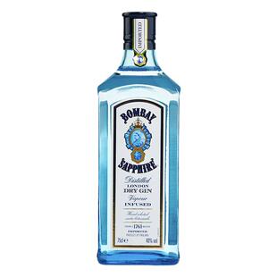 孟买蓝宝石金酒 BOMBAY GIN 杜松子酒琴酒鸡尾酒基酒洋酒 750ml