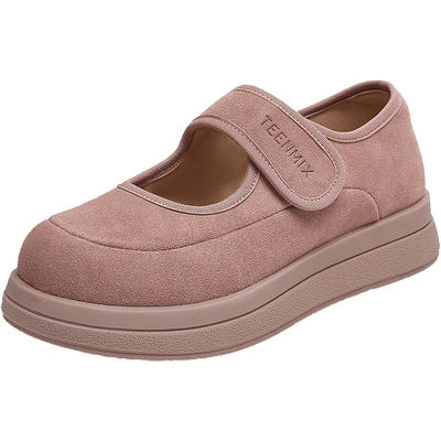 天美意春新款厚底纯色百搭浅口时尚单鞋女玛丽珍鞋KQ030CM5