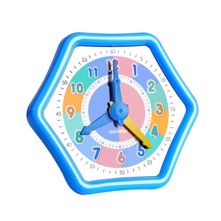 得力钟表小学教具教学时钟模型小学生钟面学具三针联动模拟表盘一年级二年级学习时间手工儿童认识闹钟数学小