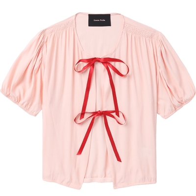 ITSimoneRocha短袖系带上衣