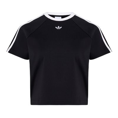 adidas阿迪达斯三叶草2026秋女纯棉Cali短款修身短袖T恤 KT7794