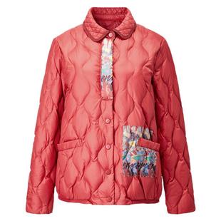 颜域红色新中式羽绒服女士2024新款冬季复古气质通勤翻领短款外套