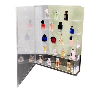 亚克力透明防尘香水整理架护肤品展示架梳妆台化妆品收纳盒免安装