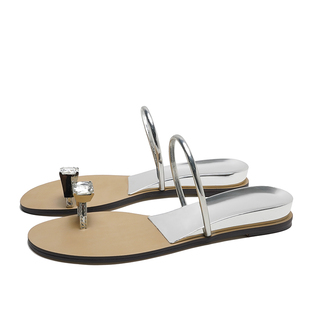 Evsonen一颗鸽子蛋大姐姐同款水钻夹脚趾内增高拖鞋女凉拖外穿