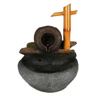 流水摆件庭院装饰庭院高档酒店玄关造景招财活水生财循环落地摆件