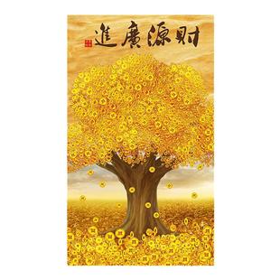 聚财纳福黄金色摇钱树地毯客厅进门入户玄关吸水地垫大门口脚垫