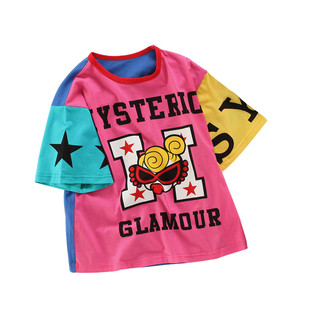 亲子装母女装洋气女童T恤裙2025春夏新款儿童纯棉长款宽松连衣裙