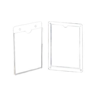 两孔悬挂双层亚克力插槽A4墙卡槽插纸照片盒广告牌插卡透明定制