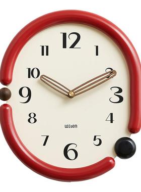 家用免打孔钟表挂钟客厅简约大气2024新款创意轻奢时钟挂墙装饰品