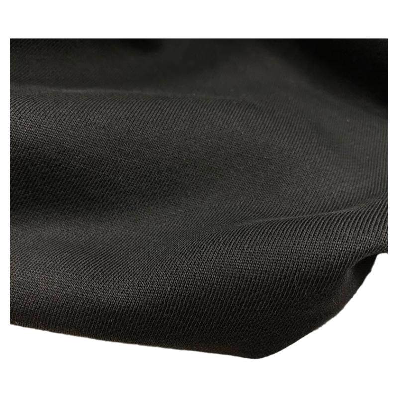 高档纯棉毛圈卫衣布料黑色春秋加厚休闲风针织运动服裤子服装面料
