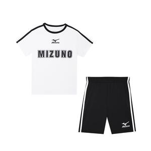 Mizuno美津浓KIDS儿童夏季运动速干套装熊猫配色短袖短裤轻薄凉感