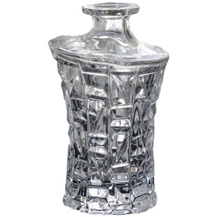 窄口花瓶高级感水晶玻璃小口透明设计感插花水养简约客厅餐桌摆件