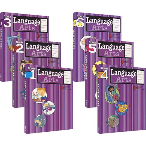 Harcourt Family Learning - Language Arts Grade 1-6哈考特家庭辅导英语语言艺术1-6年级 综合语法写作英文原版进口图书
