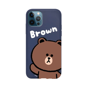 linefriends布朗熊苹果手机保护套iphone13promax防摔手机壳mini苹果12pro硅胶可爱潮xs max新年款兔子手机套