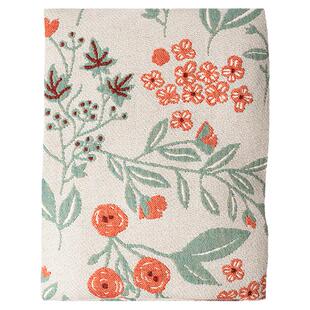 花野兔兔枕巾纯棉一对装复古全棉吸汗透气纱布枕头毛巾防头油