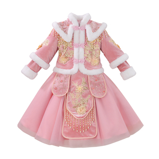 女童汉服秋冬装儿童装冬季唐装2025新款套装过年衣服新年拜年古风