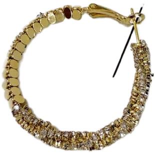 金色碎银子大圈圈耳环女轻奢高级感耳钉2026新款爆款独特素圈耳饰