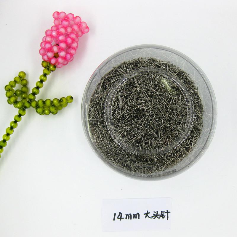 厂家供应0.7mm粗14MM16MM大头针片针固定大钢1000套枚帽亮光针