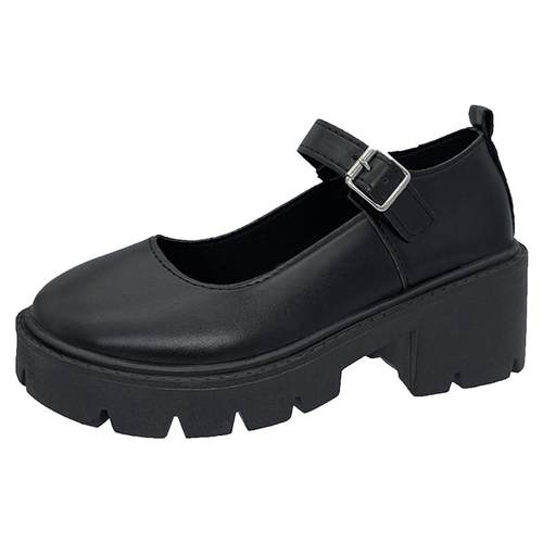 粗跟厚底萝莉玛丽珍单鞋女2025春季新款百搭英伦复古小皮鞋jk鞋子